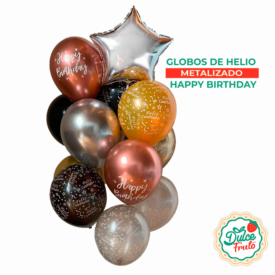 Globos de Helio Metalizado Happy-Birthday