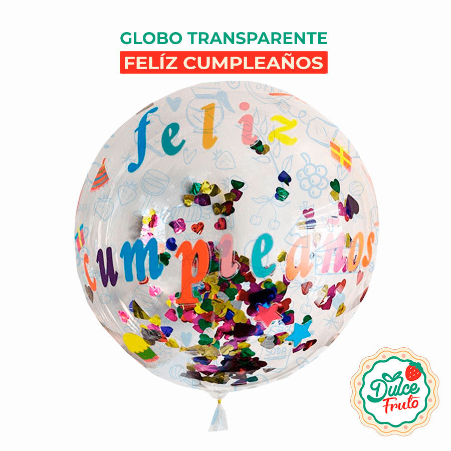 Globo Transparente Feliz Cumpleaños